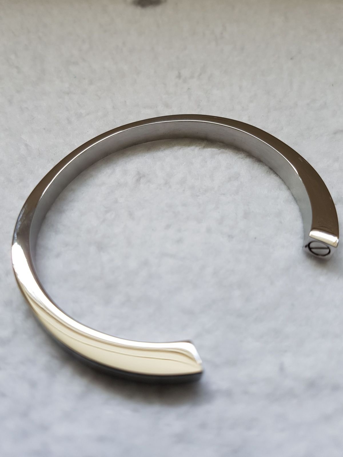 Gebroken cirkel RVS armband met schroefdop - Afbeelding 4
