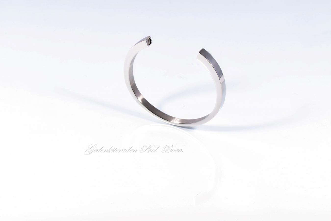 Gebroken cirkel RVS armband met schroefdop - Afbeelding 12