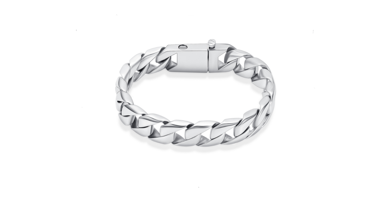 Zilveren heren armband met schakels voor as - Afbeelding 4
