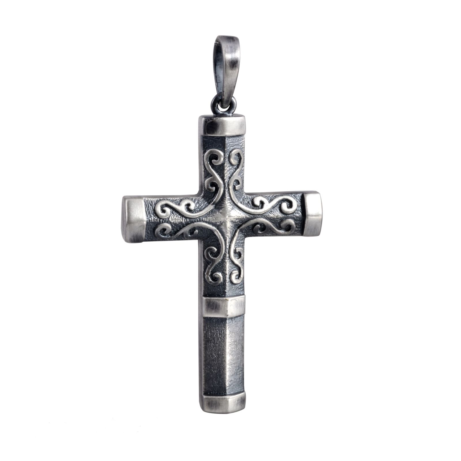 Zilveren Kruisvormige Ashanger - Zwart-Zilverkleurig incl zilveren ketting