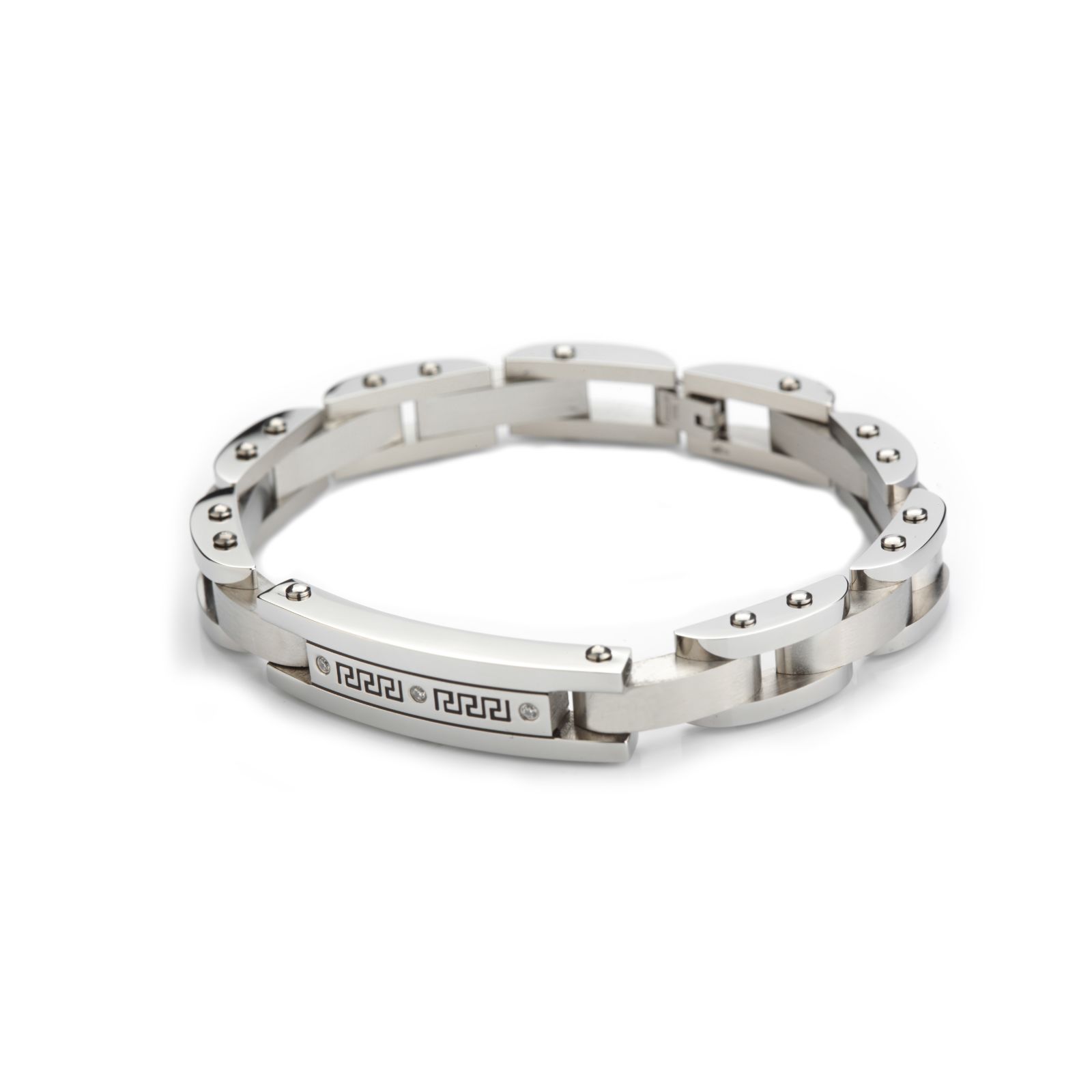 RVS armband met askamer, Grieks design