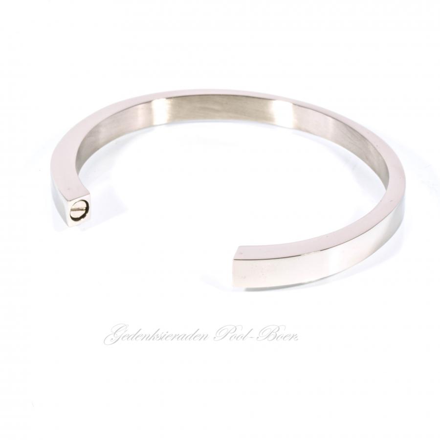 Gebroken cirkel RVS armband met schroefdop - Afbeelding 13