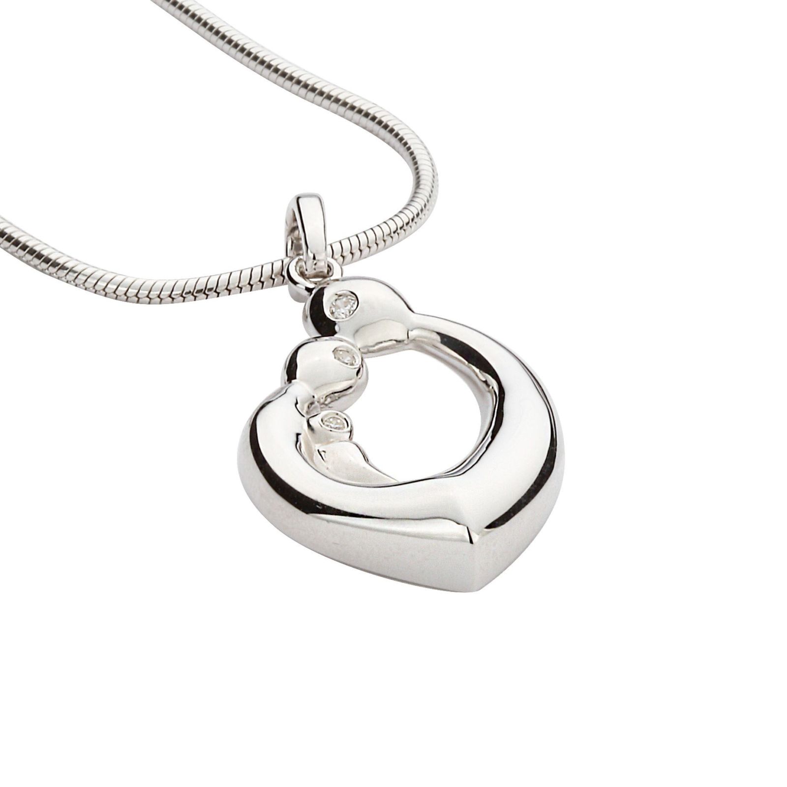 Zilveren Assieraad Moeder Kind incl zilveren ketting