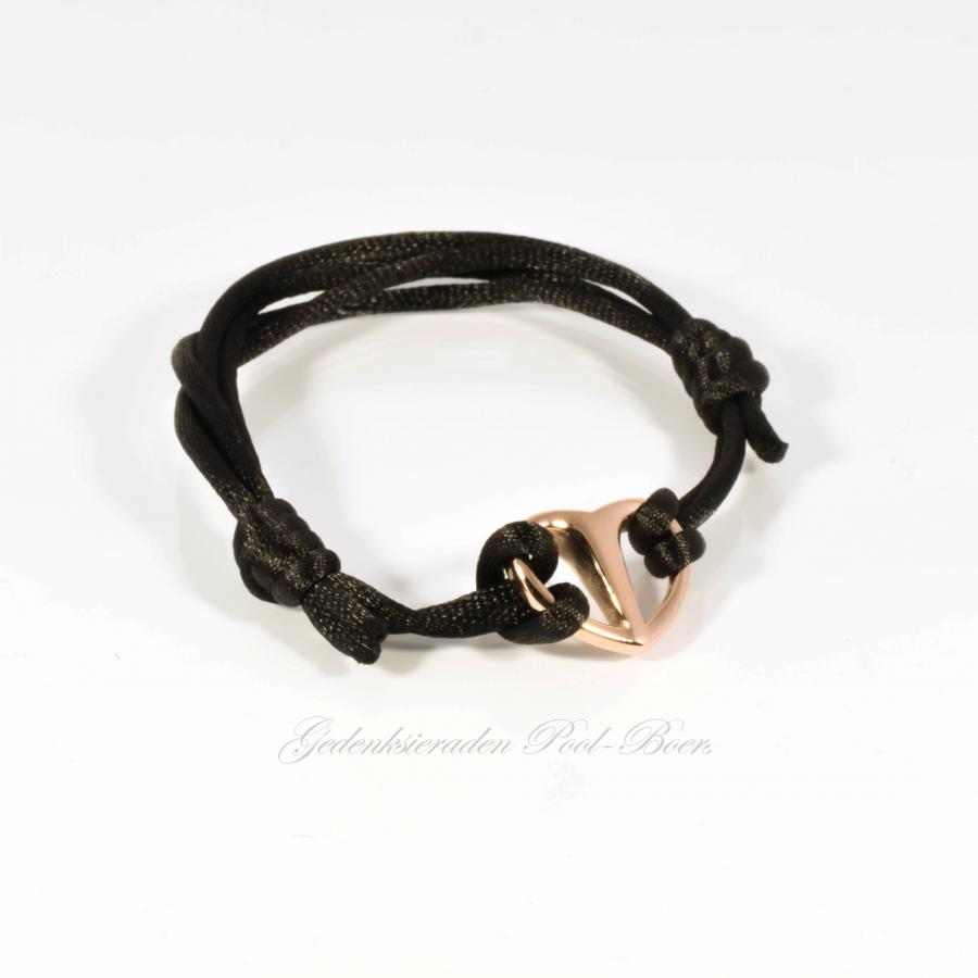 Armband met open hart in verguld - Afbeelding 2