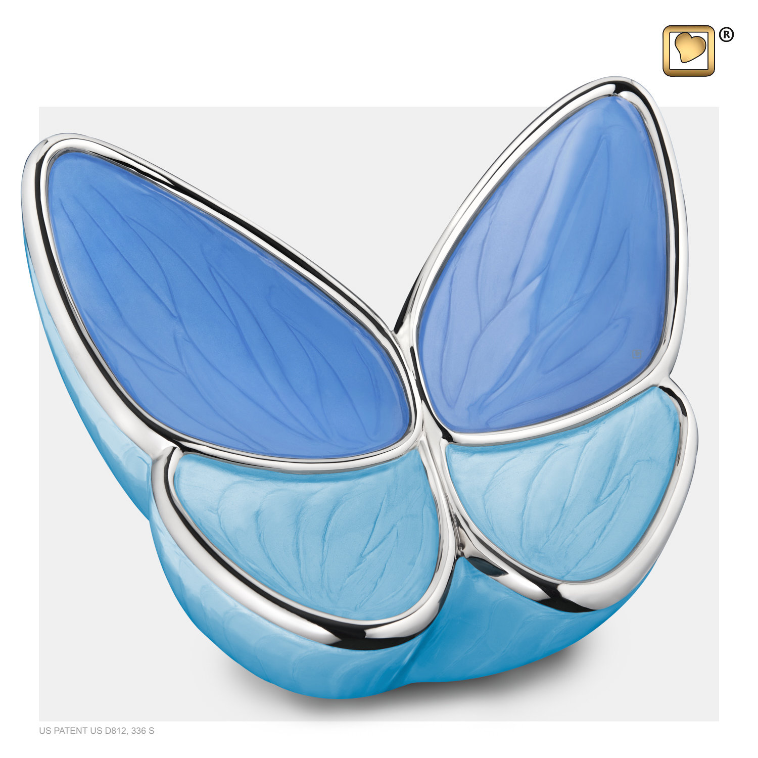 Grote urn met blauwe vlinderdesign | LoveUrns - Afbeelding 2