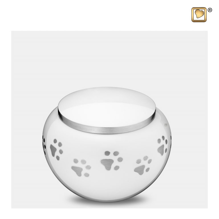 Kleine witte urn voor dieren
