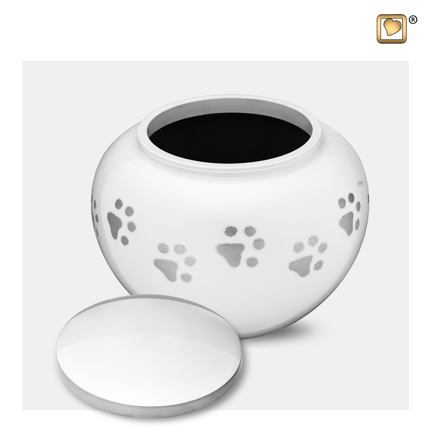 Kleine witte urn voor dieren - Afbeelding 2