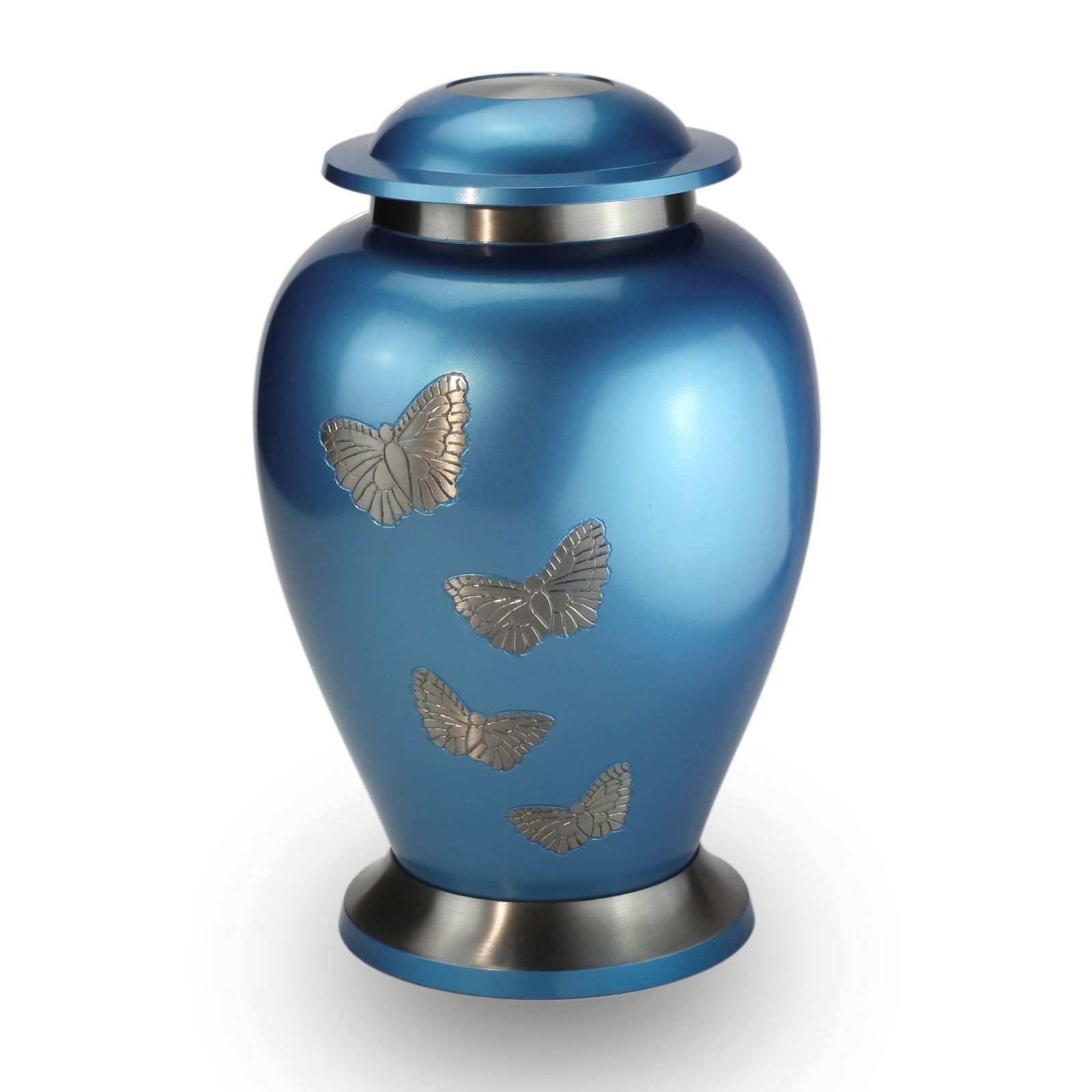 Urn met een prachtig hemelsblauw vlinderontwerp - Afbeelding 7
