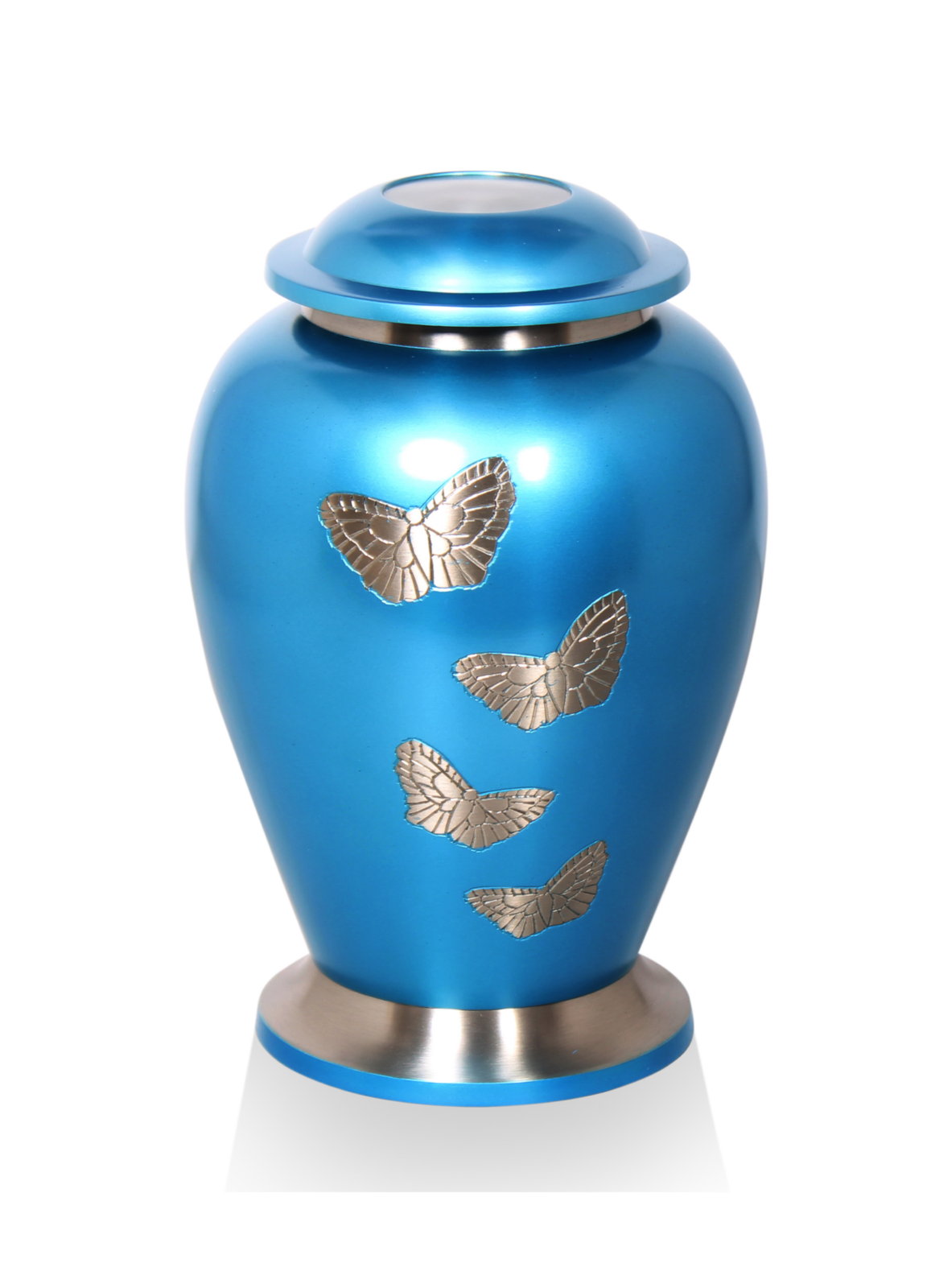Urn met een prachtig hemelsblauw vlinderontwerp - Afbeelding 8