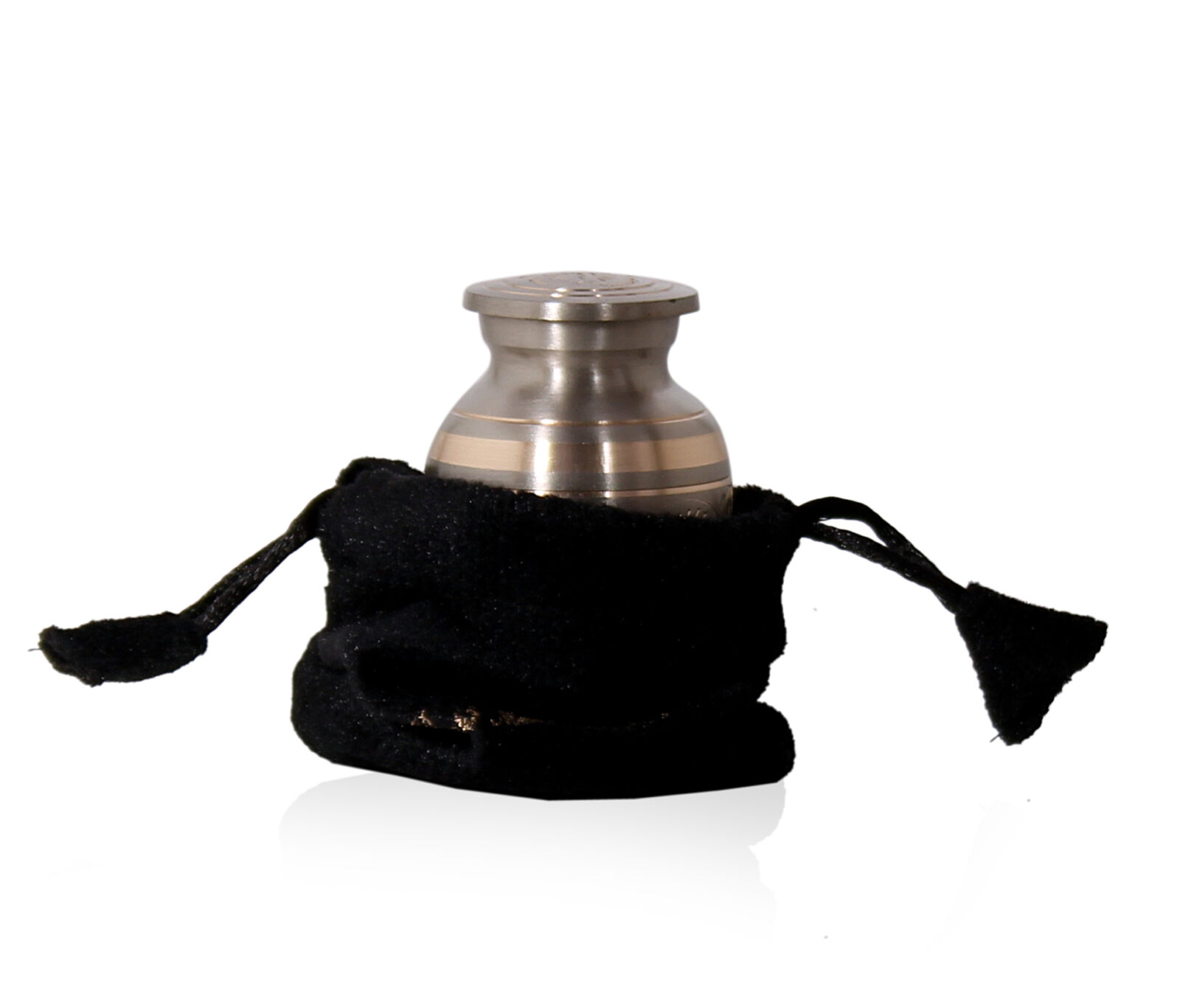 Messing mini urn | Ontwerp in zilver en vergulde - Afbeelding 3