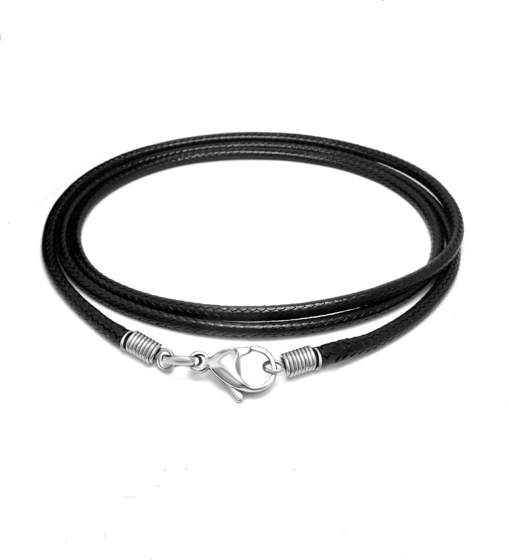 Collier met RVS sluiting van echt leer