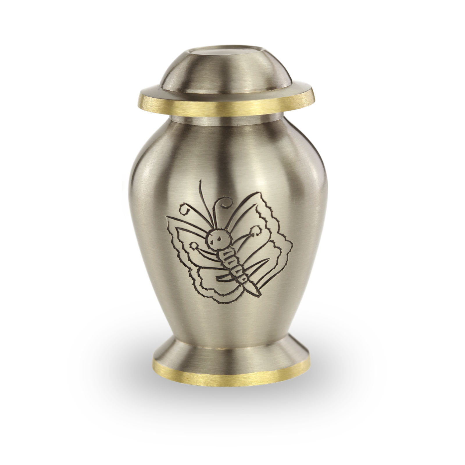 Kleine Urn met Vlindermotief in Verguld en Zilver - Afbeelding 5