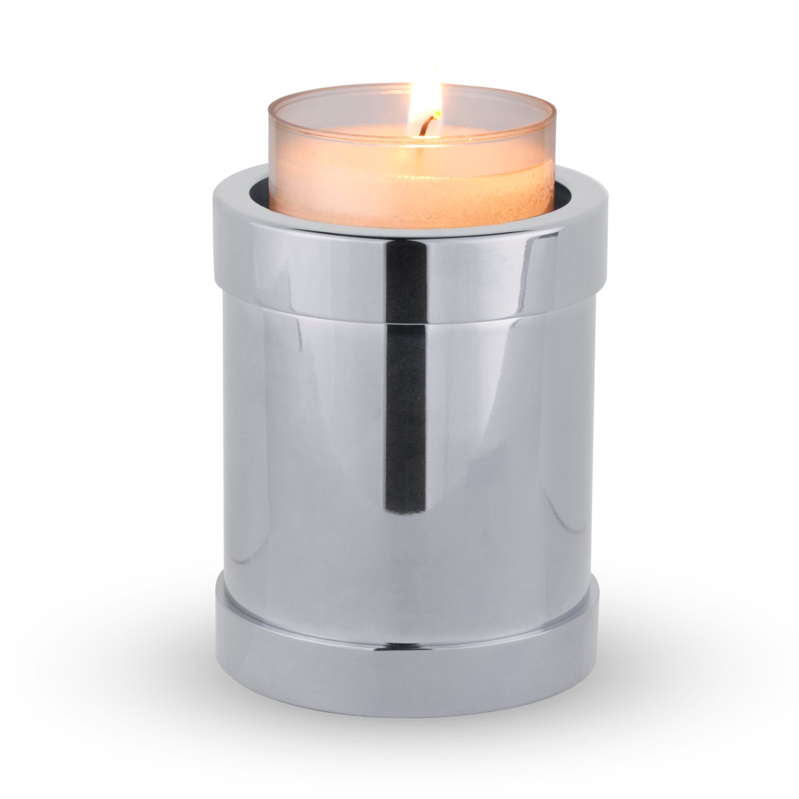 Zilverkleurige mini kaarshouder urn - Afbeelding 2