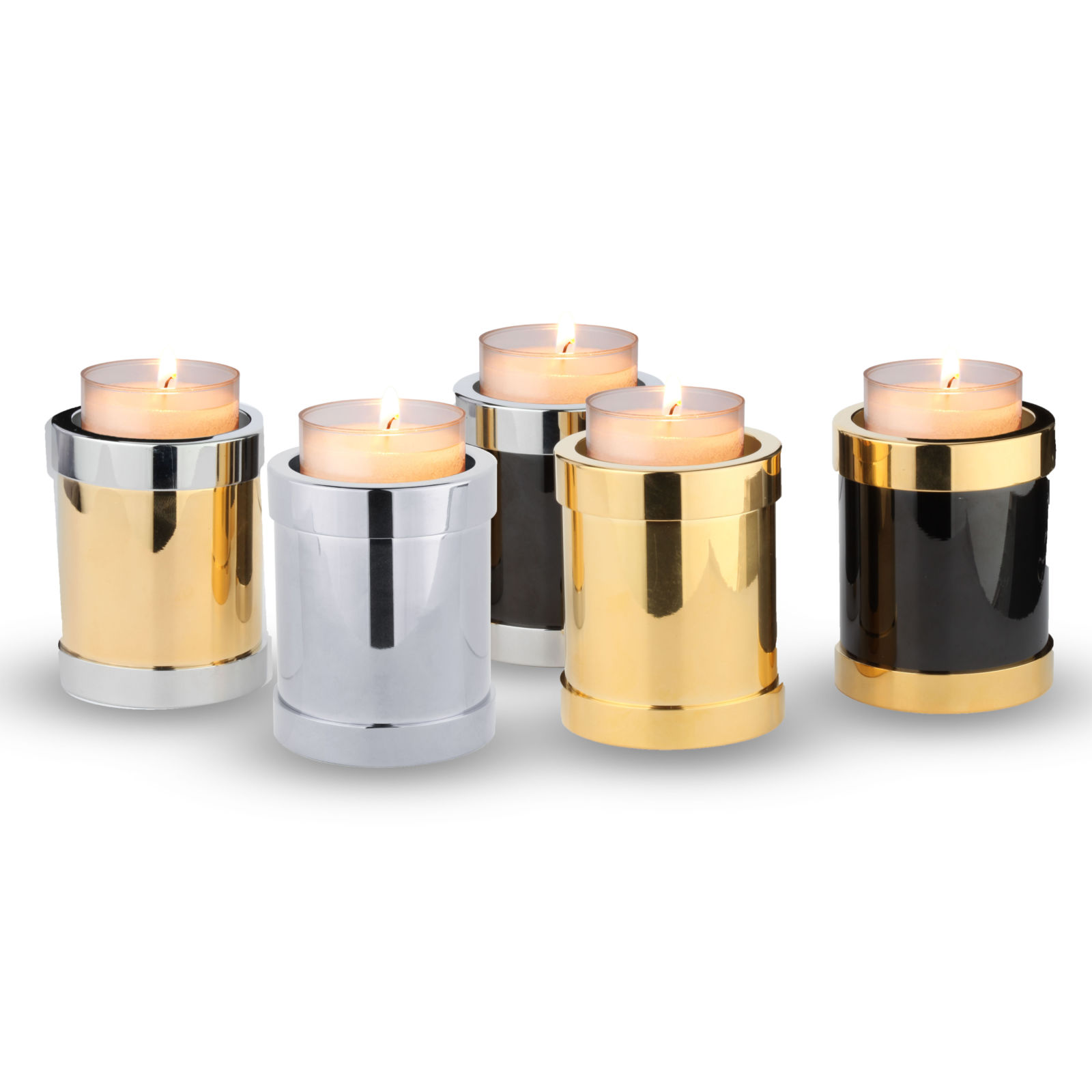 Zilverkleurige mini kaarshouder urn
