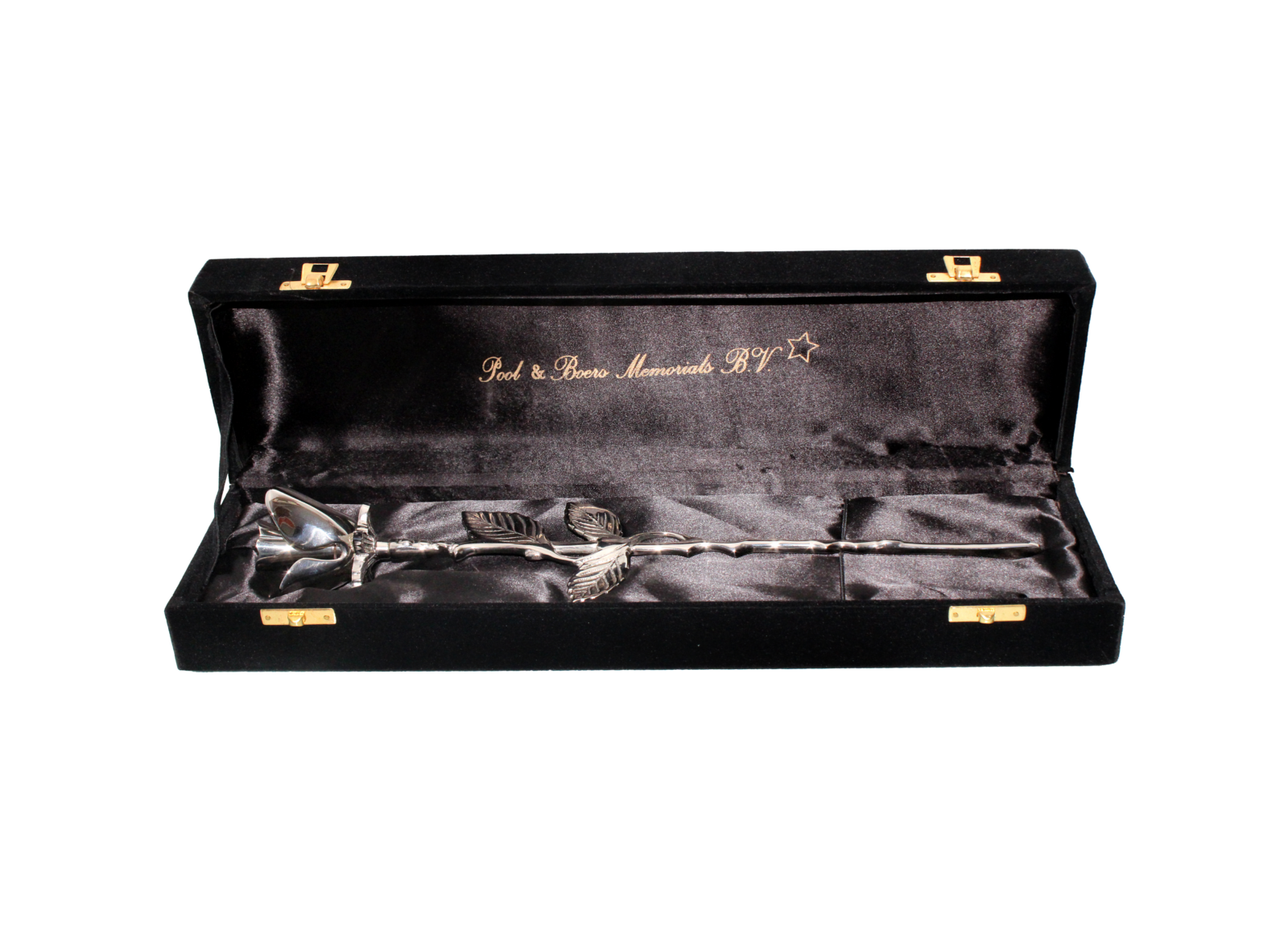 Kleine zilverkleurige roos urn | Messing
