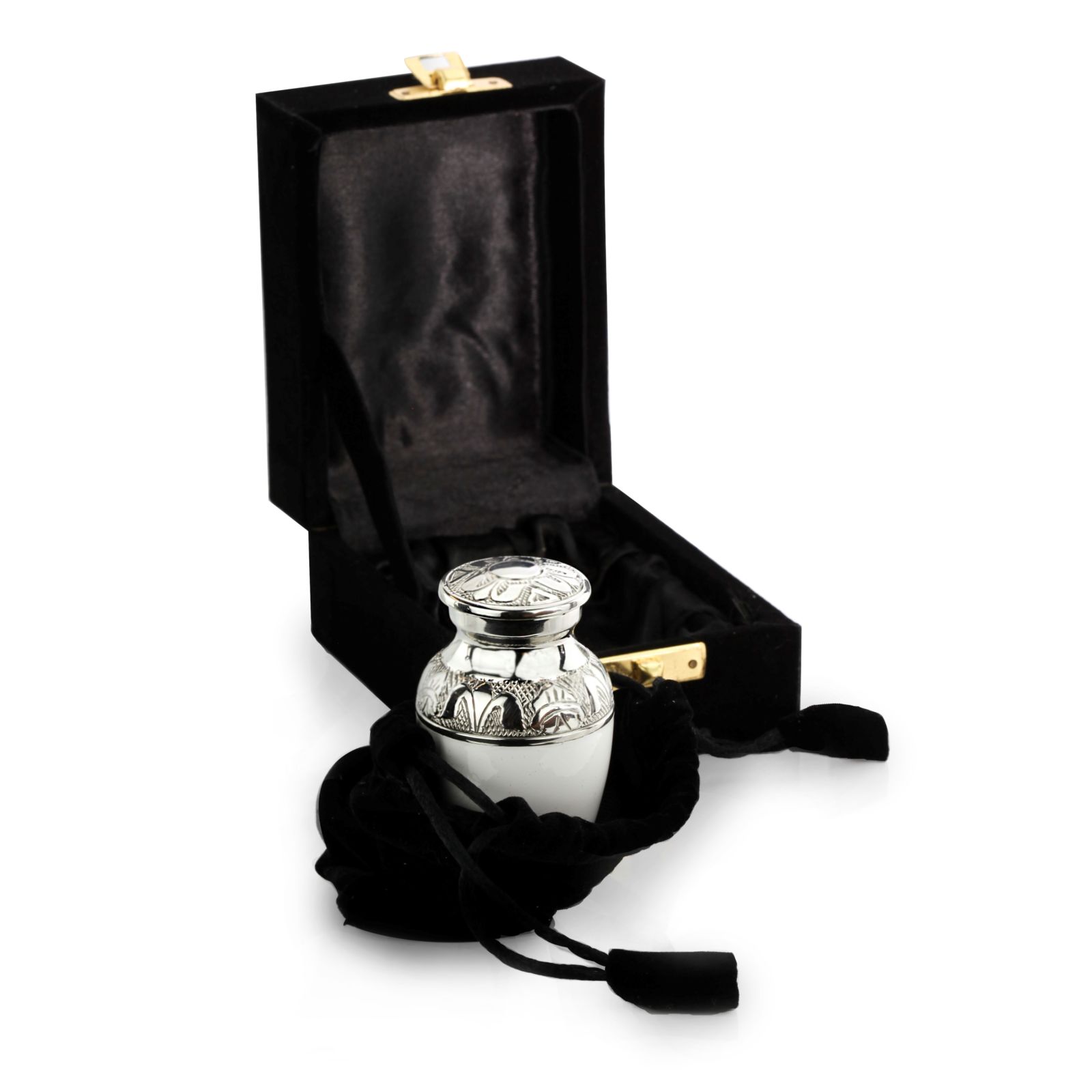 Witte parelmoeren mini urn - Afbeelding 3