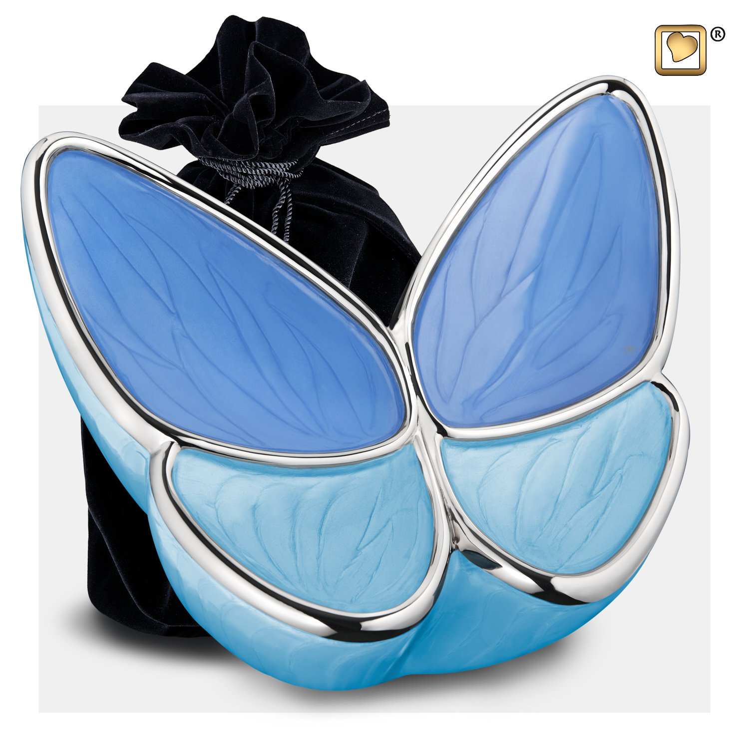 Grote urn met blauwe vlinderdesign | LoveUrns - Afbeelding 4
