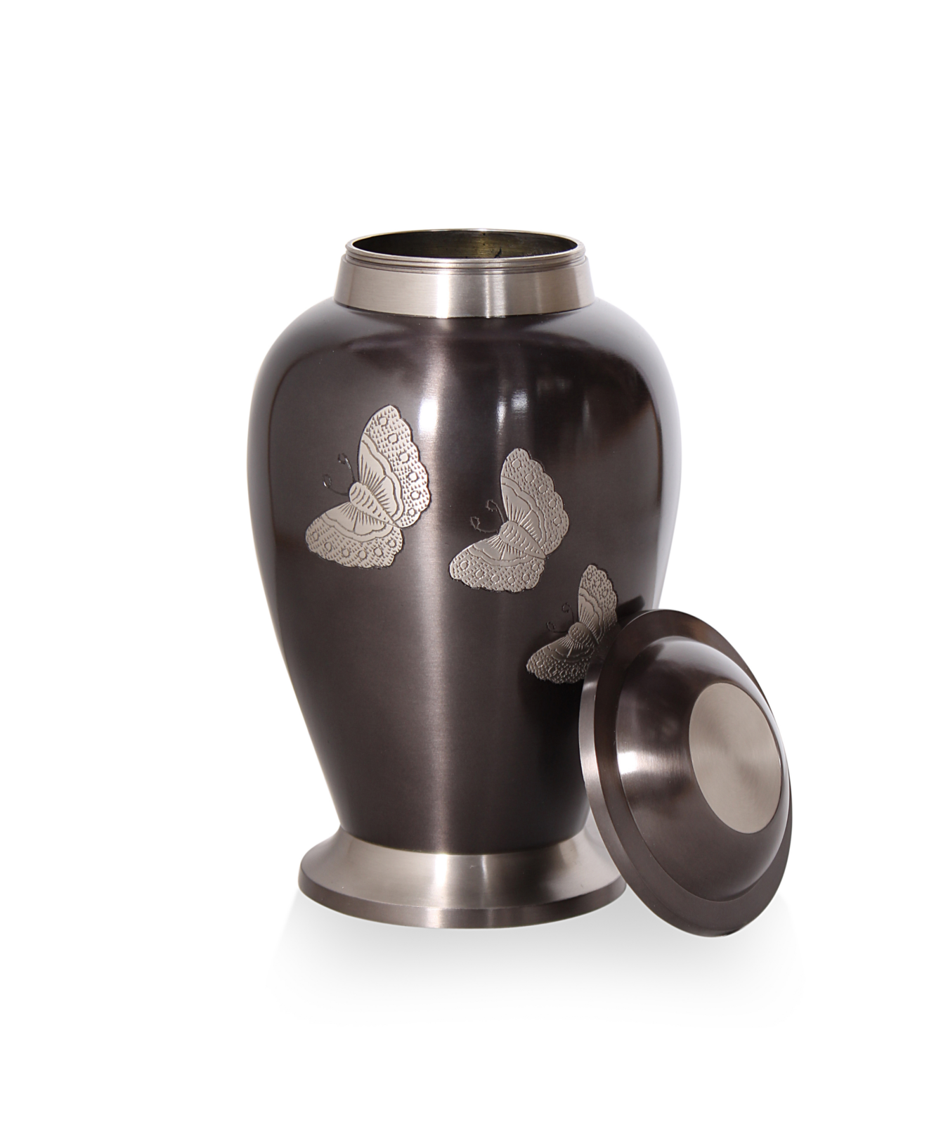 Grijze Urn met Vlinderdesign - Afbeelding 2
