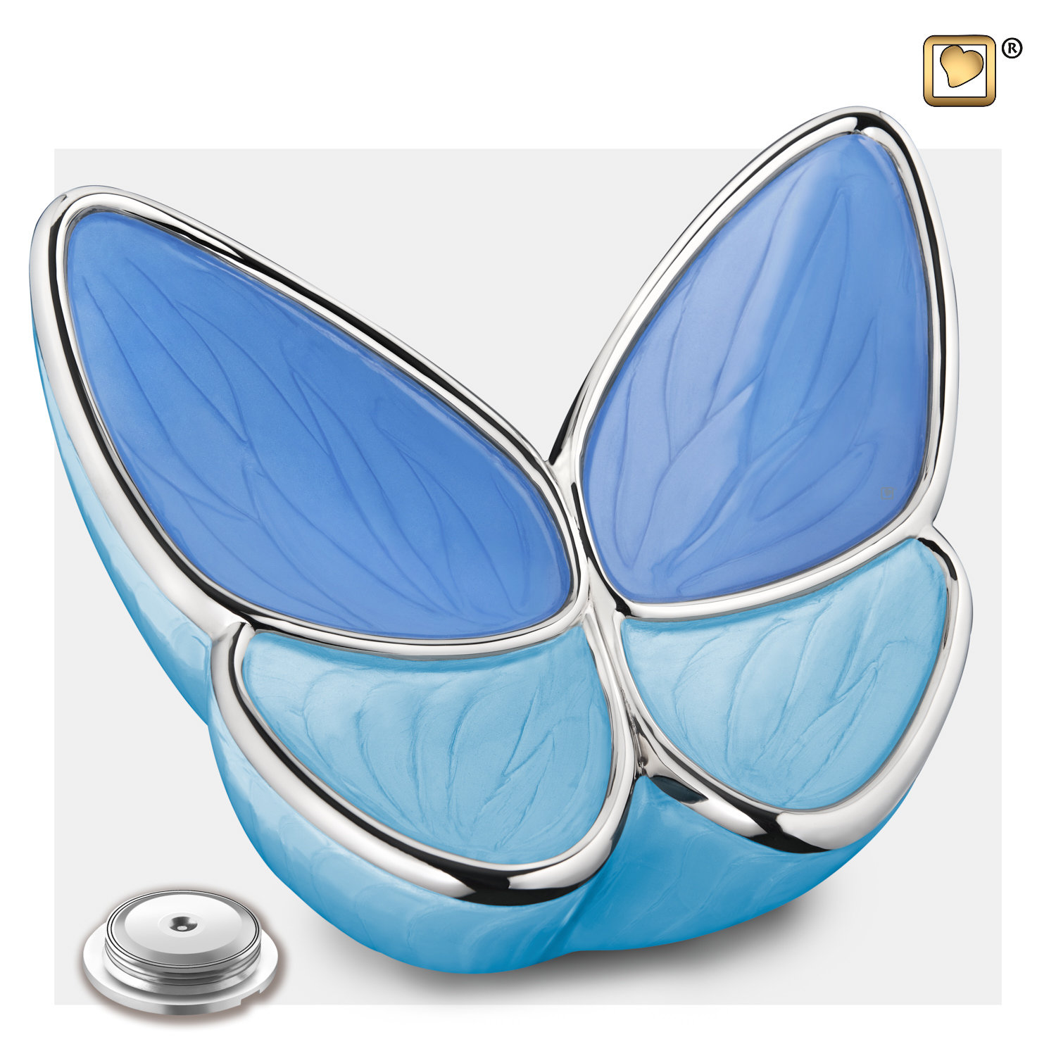 Grote urn met blauwe vlinderdesign | LoveUrns - Afbeelding 3