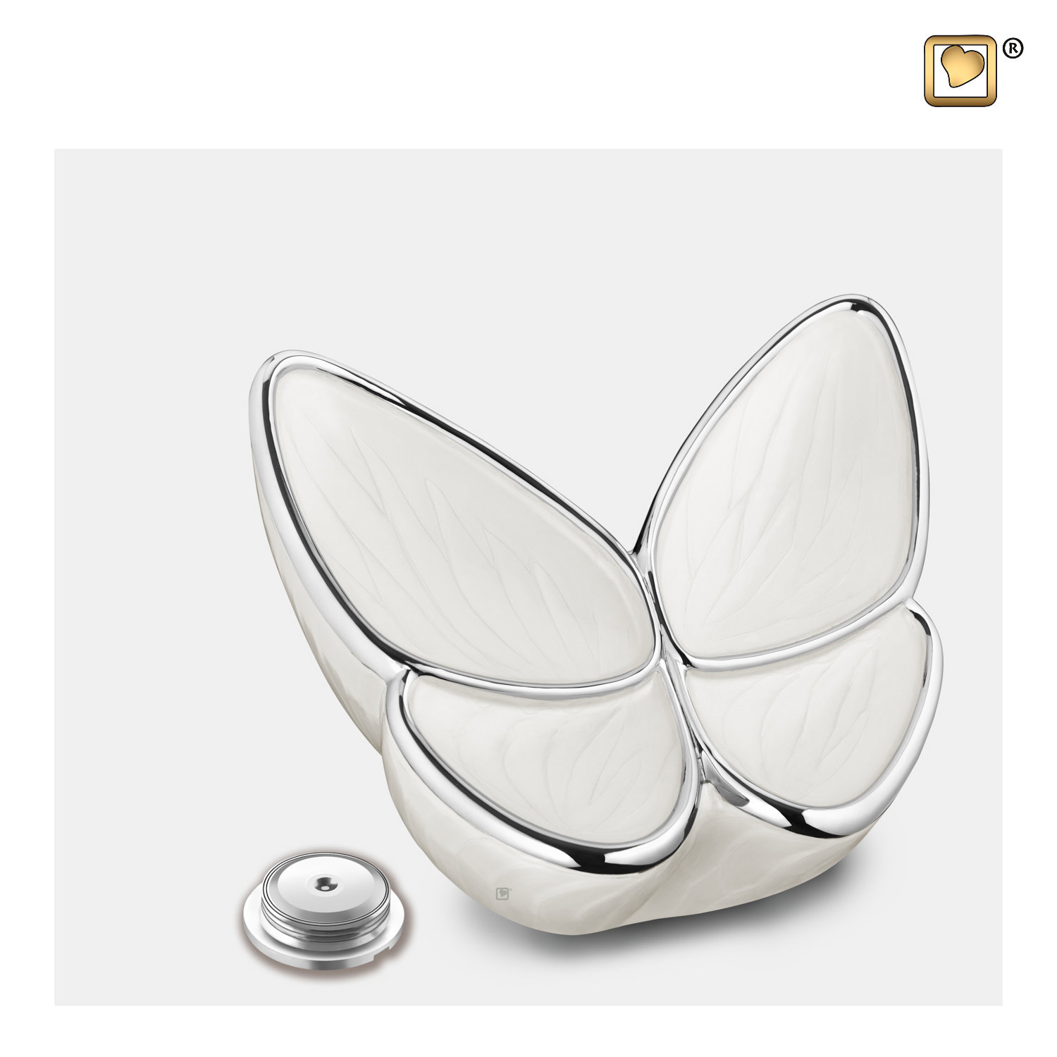 Kleine witte vlinder urn | LoveUrns - Afbeelding 2