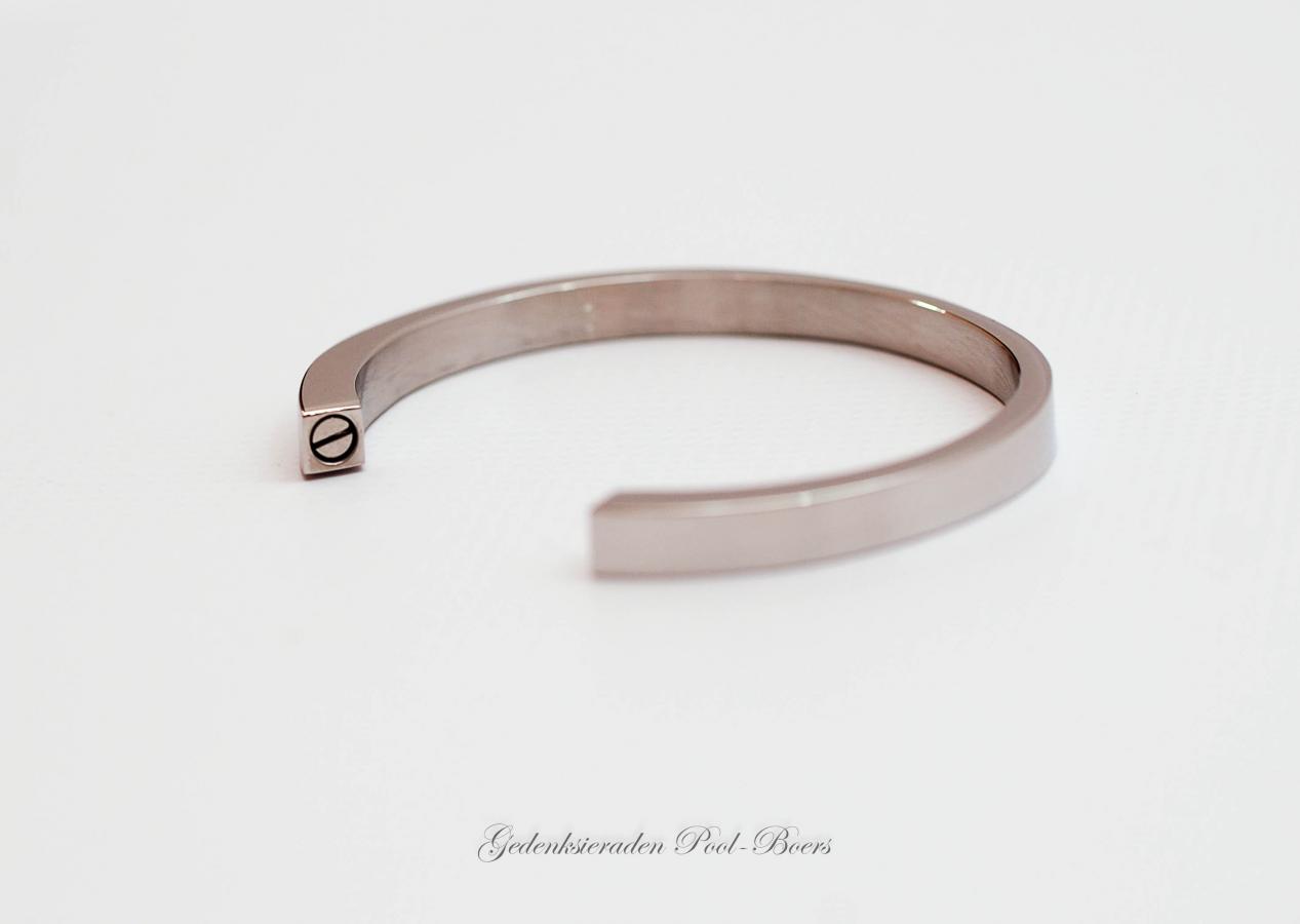 Gebroken cirkel RVS armband met schroefdop - Afbeelding 10