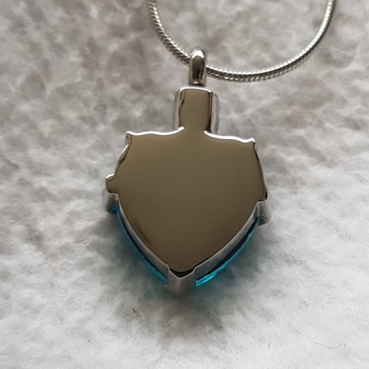 Hanger in de vorm van een hart gemaakt van blauw aqua glas - Afbeelding 7