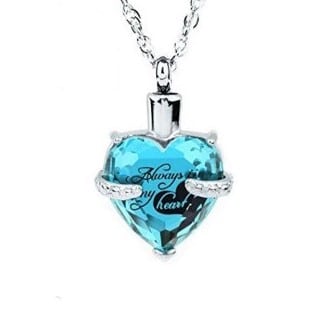 Hanger in de vorm van een hart gemaakt van blauw aqua glas - Afbeelding 9