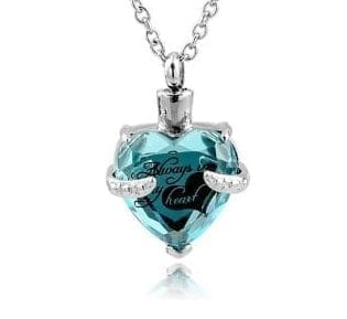 Hanger in de vorm van een hart gemaakt van blauw aqua glas - Afbeelding 10