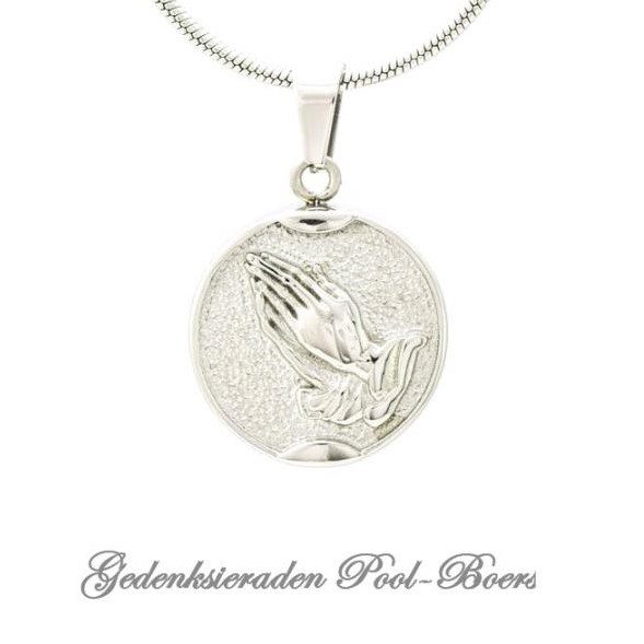 Biddende handjes ashanger in ronde vorm - Afbeelding 2