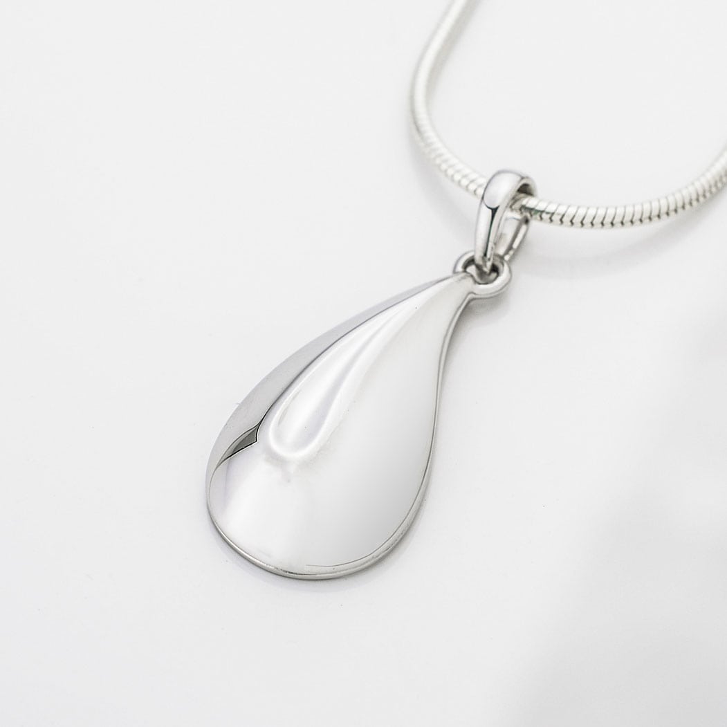 Zilveren Ashanger Traan met Uniek Ontwerp incl zilveren ketting