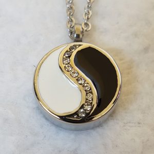 Hanger - Rond Yin Yang met strass van edelstaal - Afbeelding 5