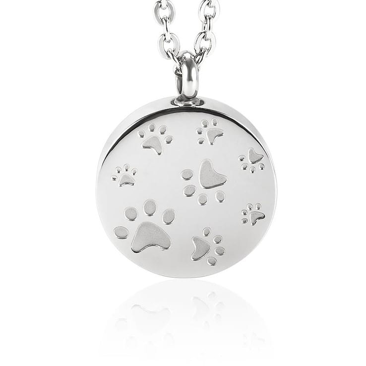 Ashanger medaillon met pootafdrukken voor dieren