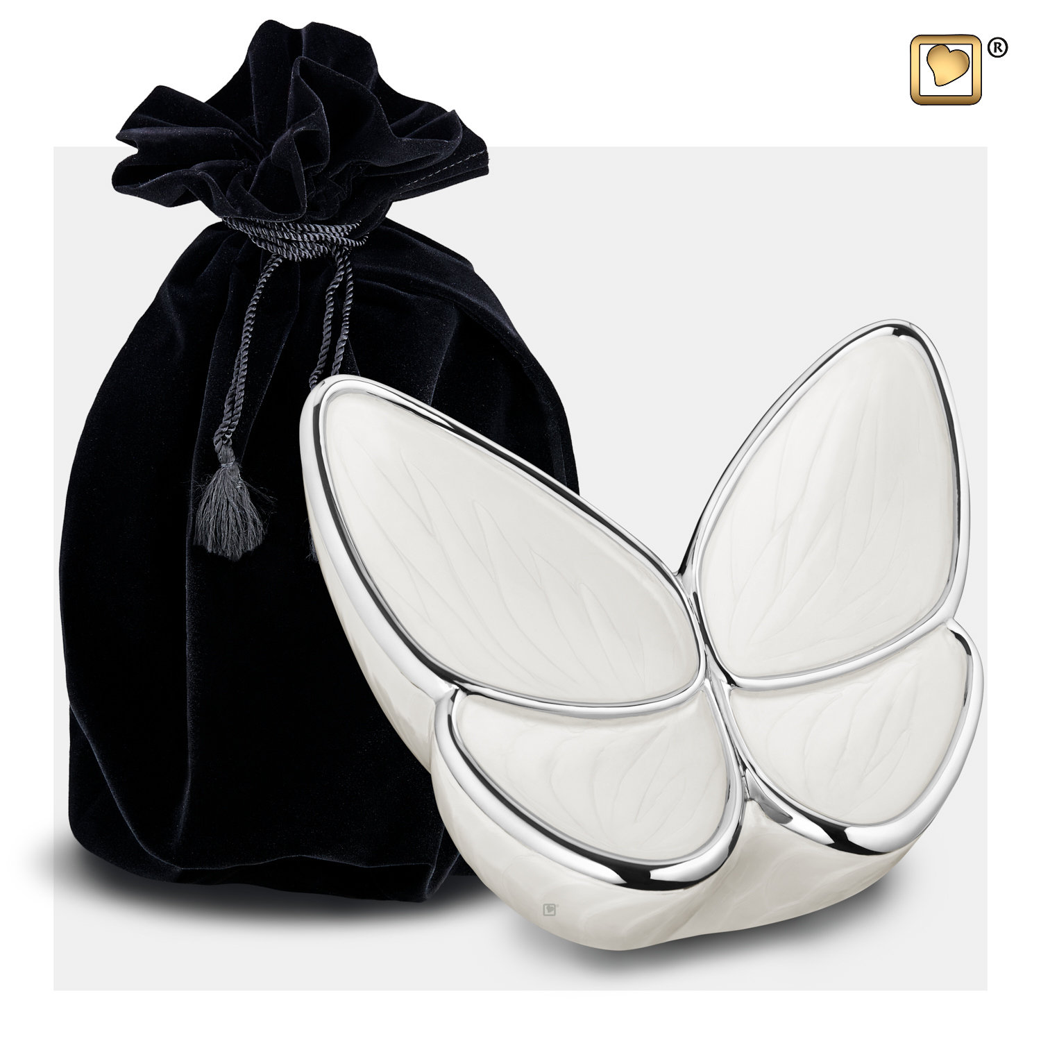 Kleine witte vlinder urn | LoveUrns - Afbeelding 3