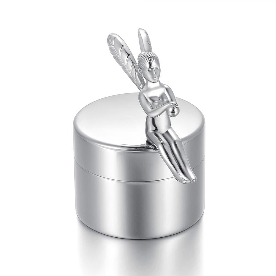 Zilverkleurige Urn Engel - Een bijzondere memory box