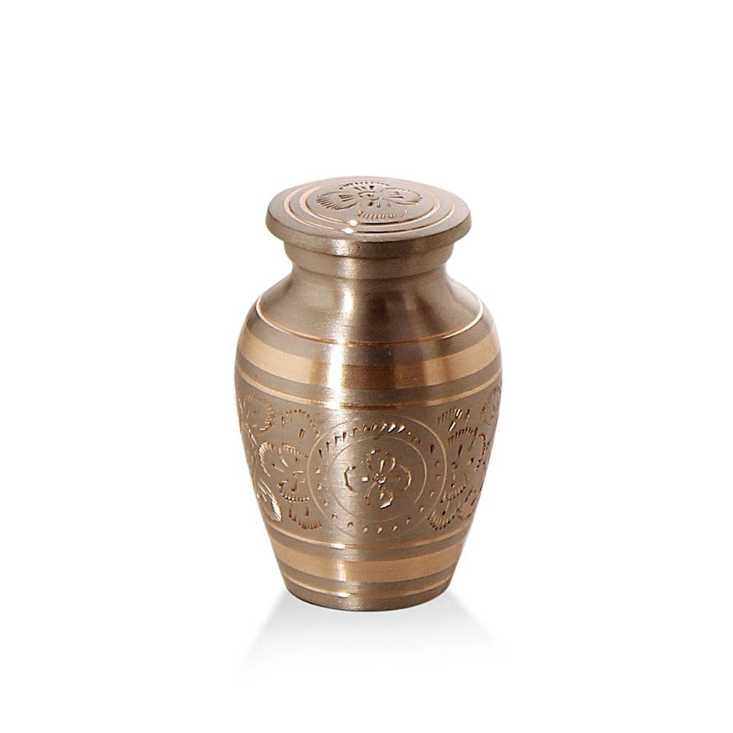 Messing mini urn | Ontwerp in zilver en vergulde - Afbeelding 2