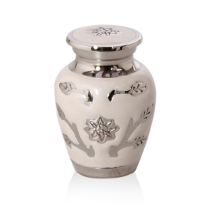 Mini Urn Wit Met Bloemen