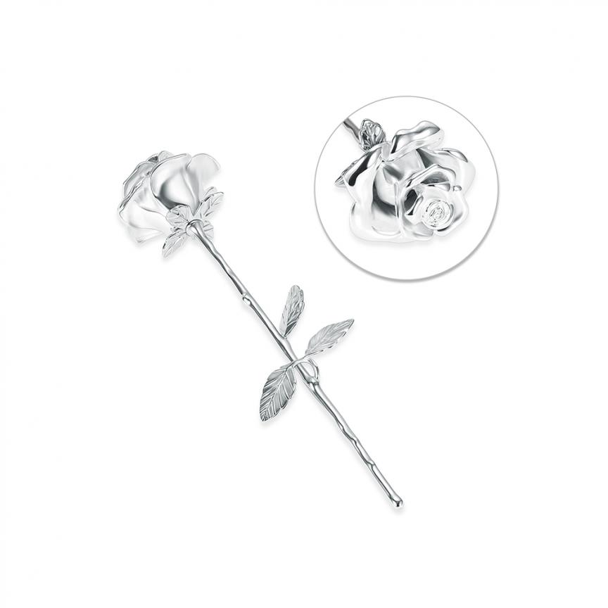 Zilverkleurige Roos Urn - Exclusief - Afbeelding 2