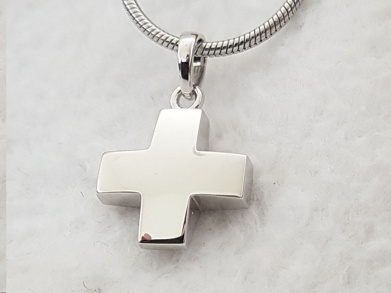 Hanger van zilver met kruisvorm voor as incl zilveren ketting - Afbeelding 3