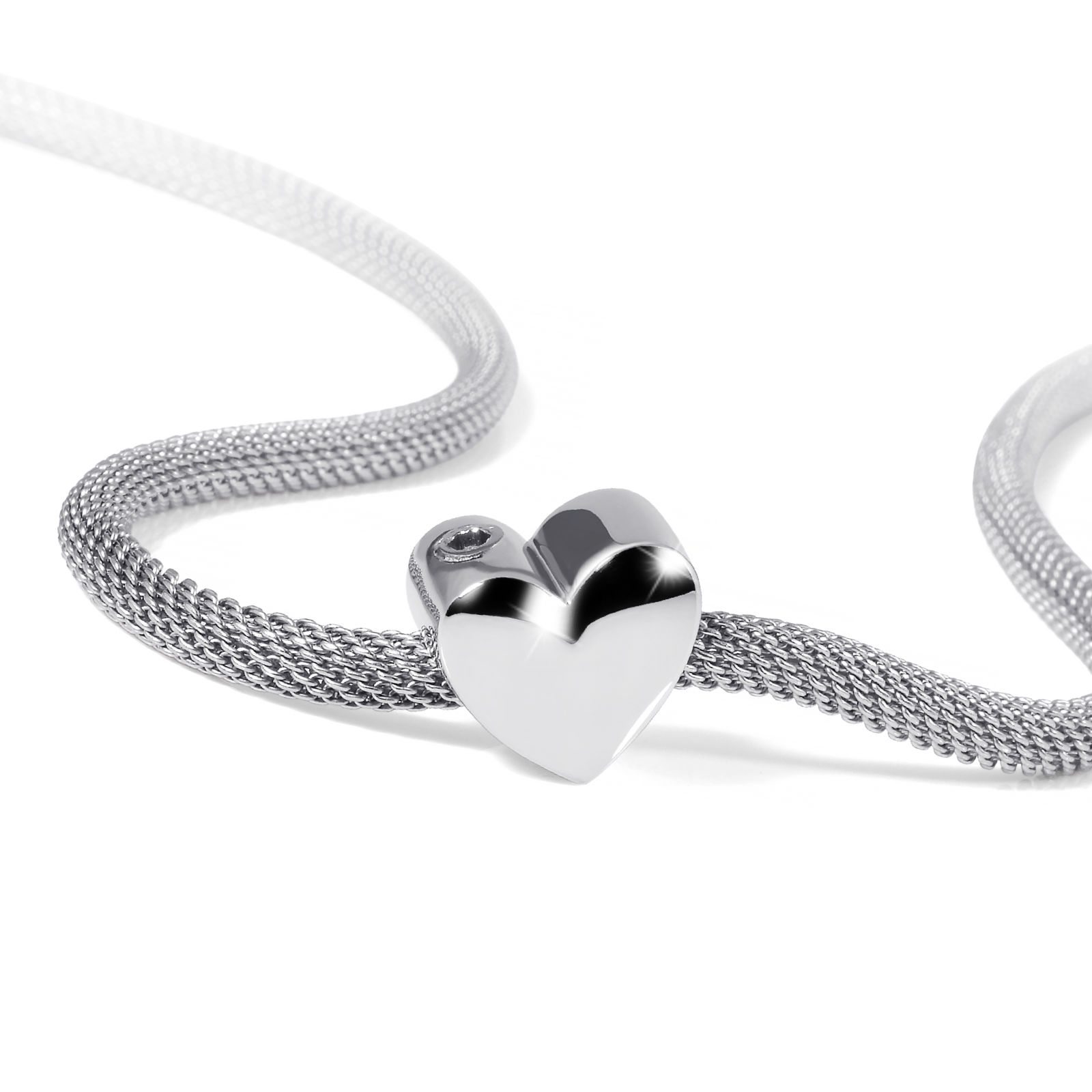 Zilveren Asbedel met Hartje - 925 sterling zilver