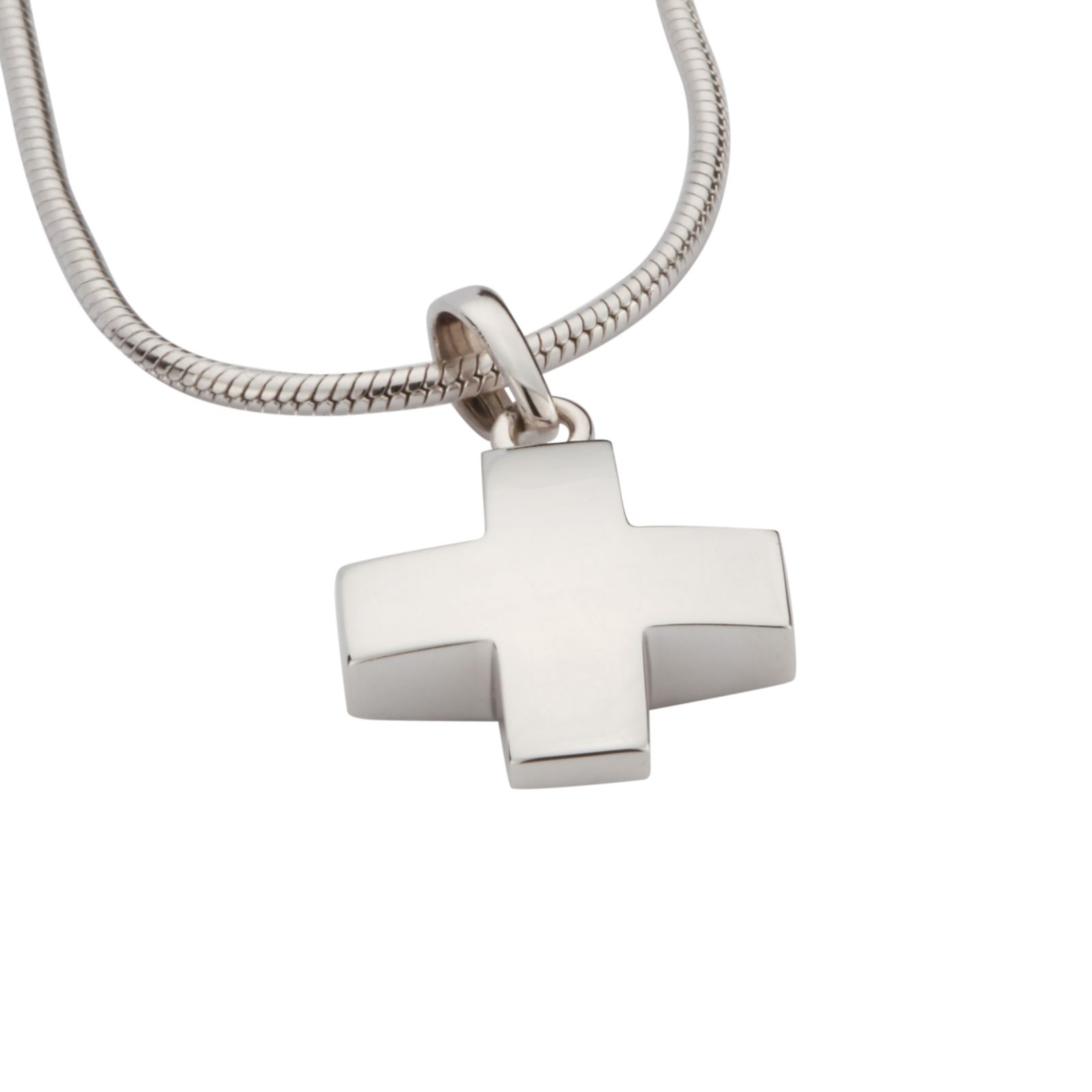 Hanger van zilver met kruisvorm voor as incl zilveren ketting