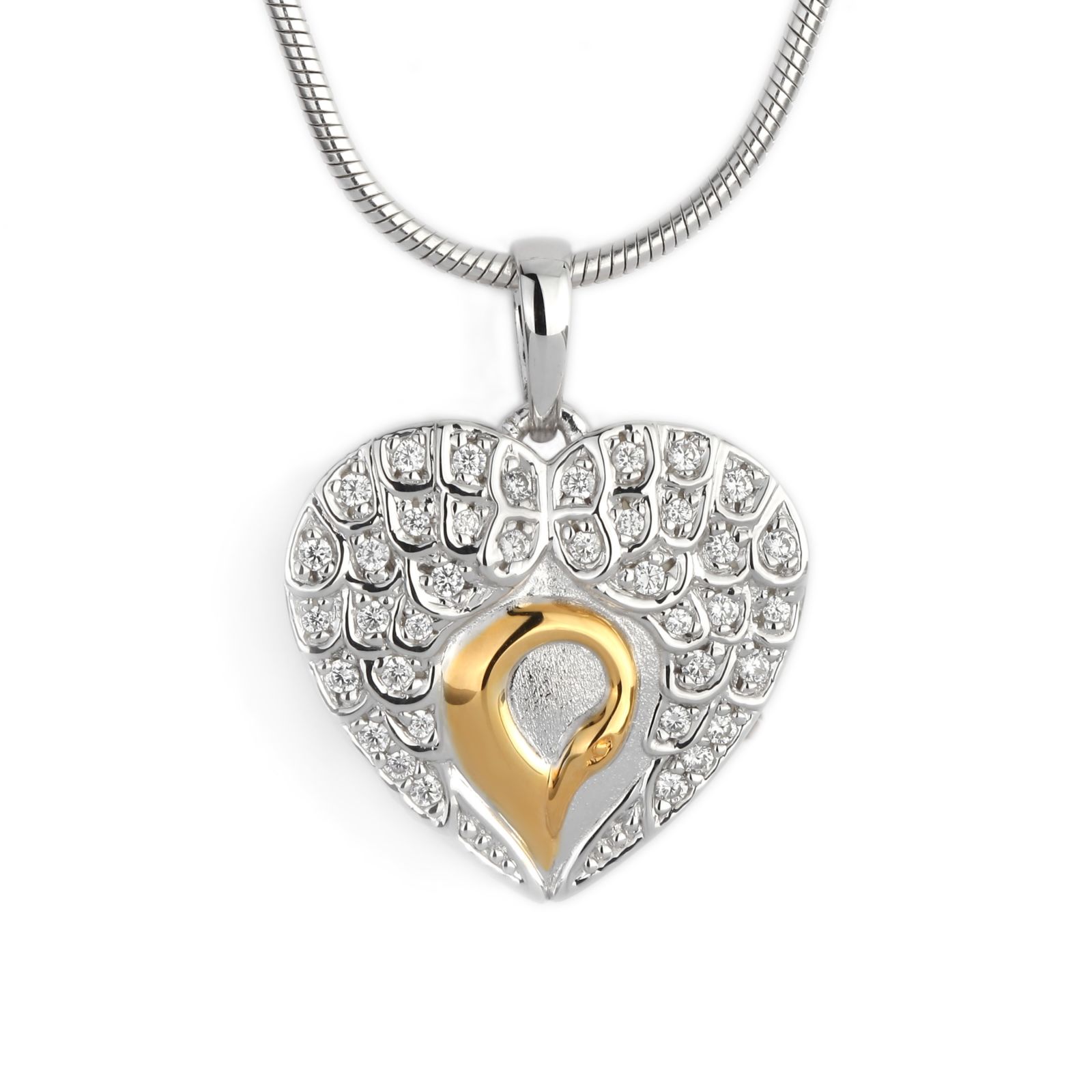 Zilveren hanger met vergulde zwaan incl zilveren ketting - Afbeelding 2