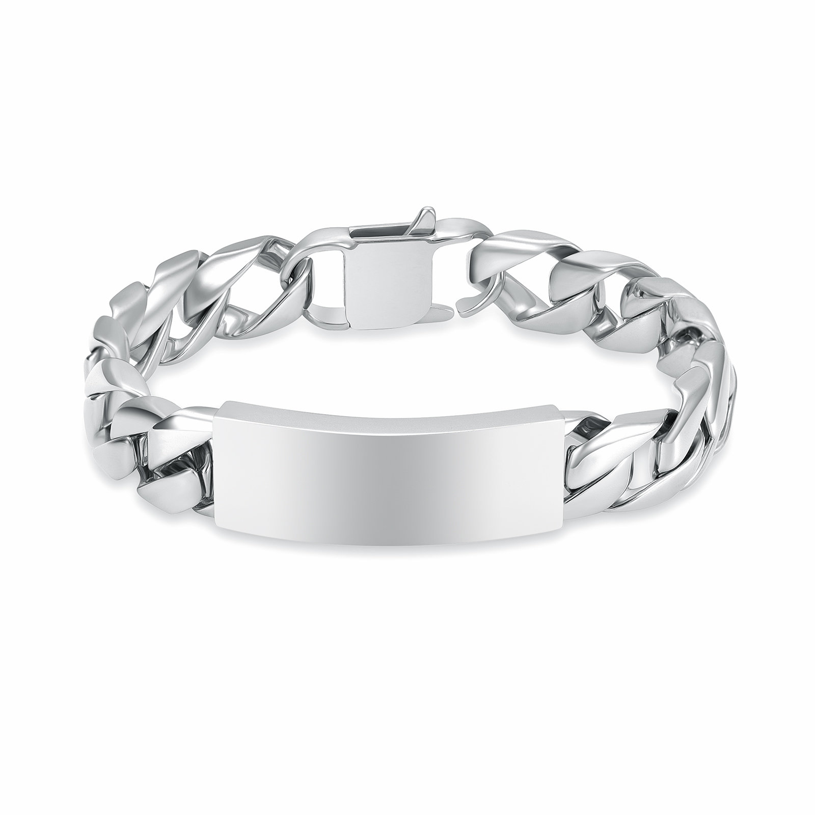 Zilveren heren armband met schakels voor as