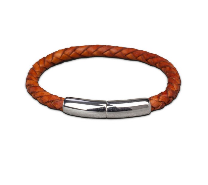 Bruine armband maat M met smalle band - Afbeelding 2