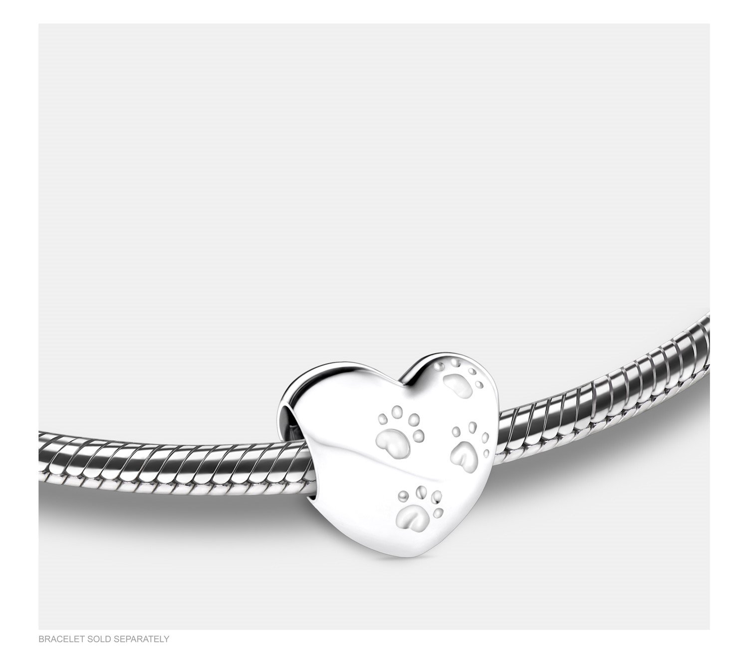 Asbedel Zilver Hart met Dierenpoot