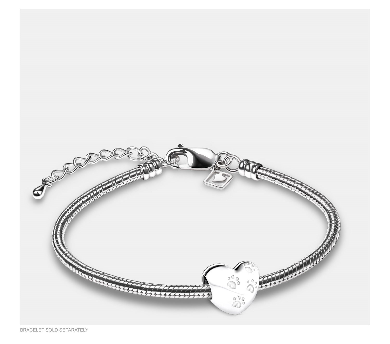 Asbedel Zilver Hart met Dierenpoot - Afbeelding 2