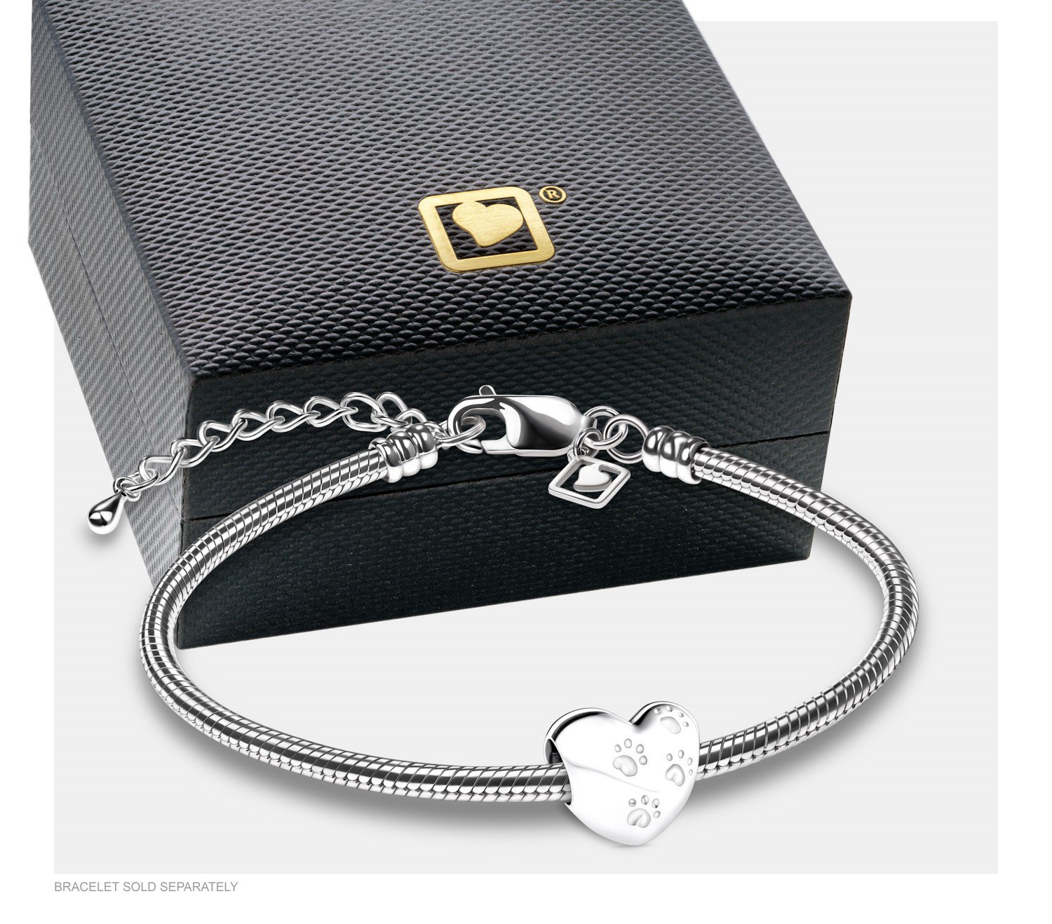 Asbedel Zilver Hart met Dierenpoot - Afbeelding 3