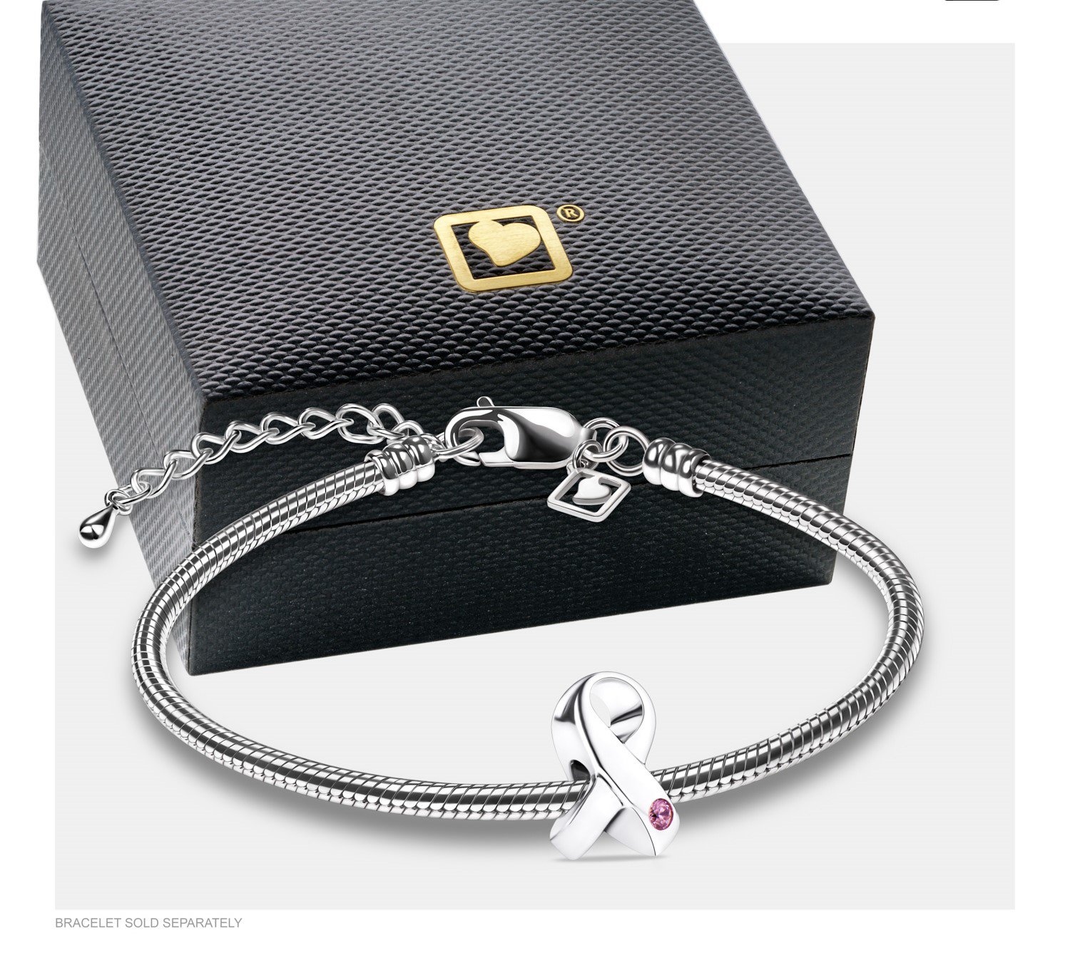 Asbedel Zilver Lint Met Roze Zirkonia - Afbeelding 3