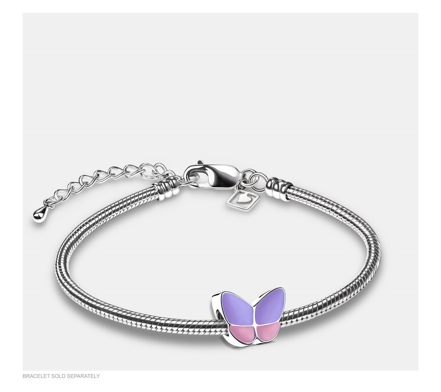 Asbedel Zilver Vlinder Paars Roze - Afbeelding 2