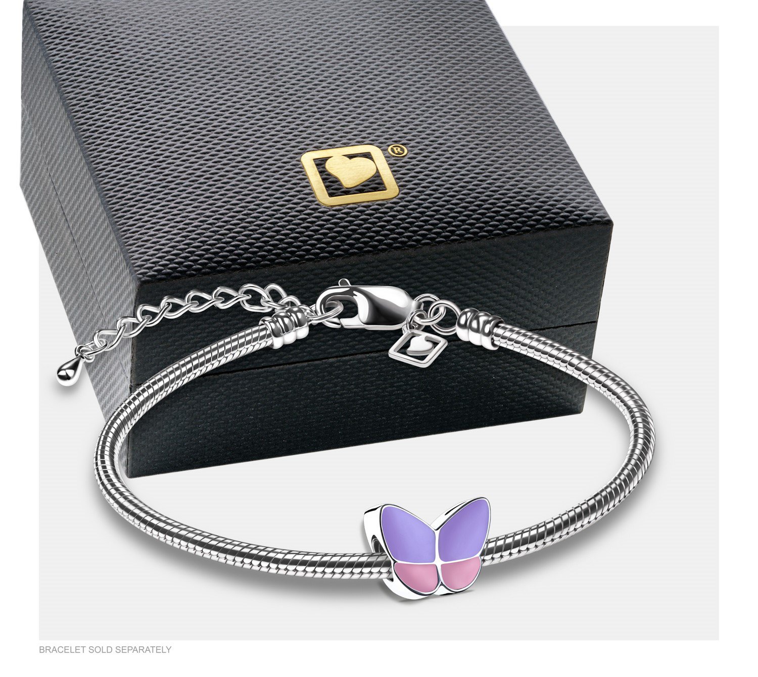 Asbedel Zilver Vlinder Paars Roze - Afbeelding 3