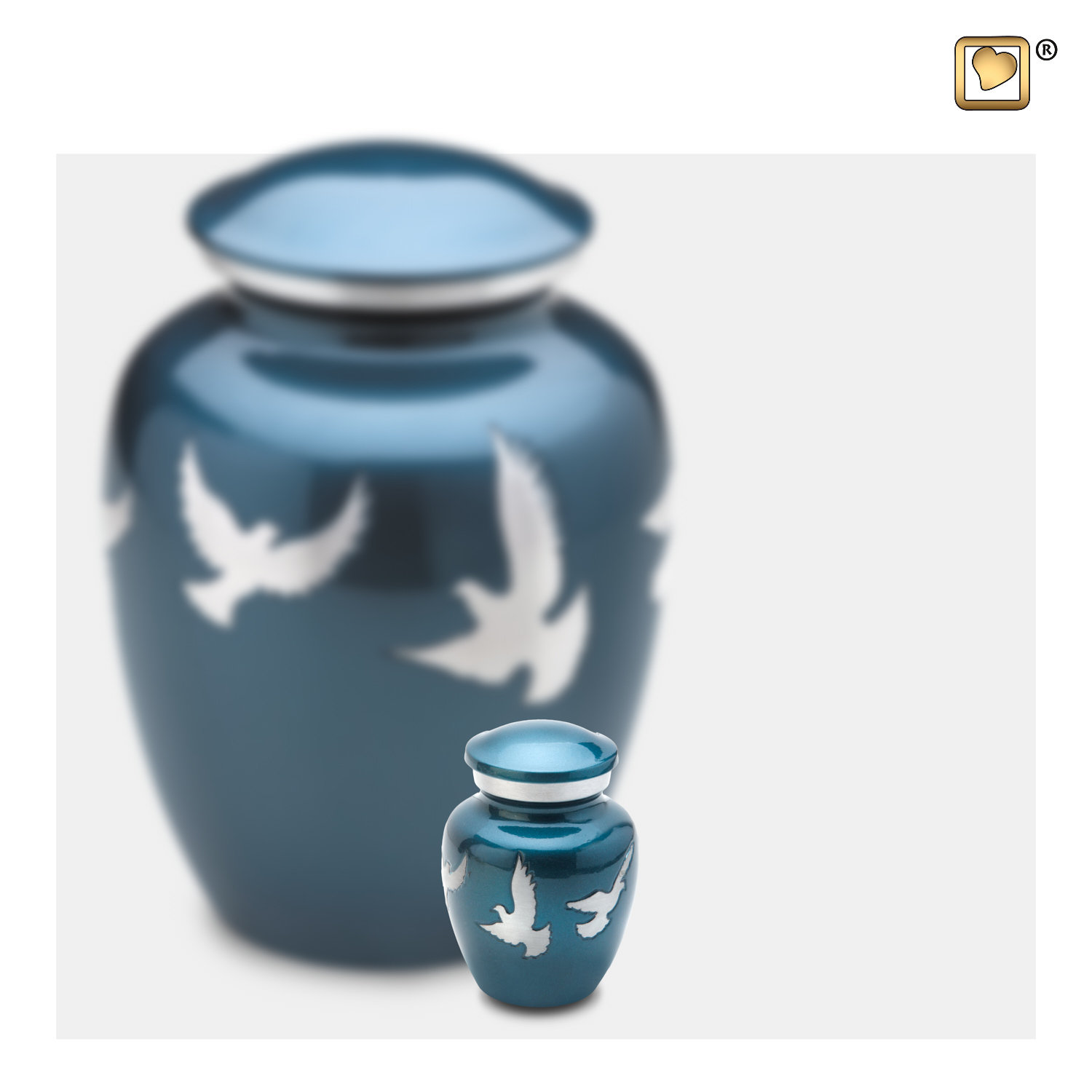 Mini Urn Blauw Vogels - Afbeelding 2